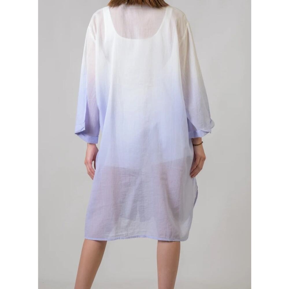 Rhea Embroidered Long Sleeve Cover Up Dress - See Description - Picture 2 of 8